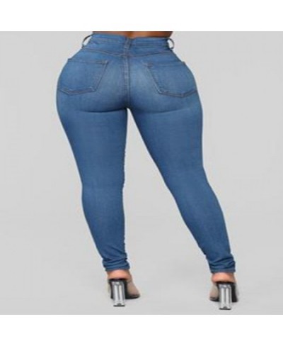 Women's Jeans High Waist Slim Stretch Tight Denim Trousers 2023 Autumn And Spring Blue Retro Washed Elastic Slim Pencil Pants...