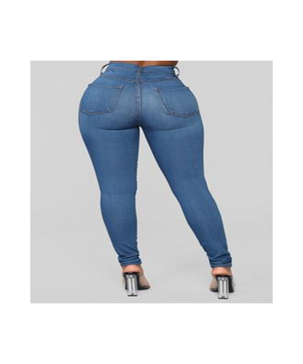 Women's Jeans High Waist Slim Stretch Tight Denim Trousers 2023 Autumn And Spring Blue Retro Washed Elastic Slim Pencil Pants...