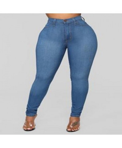 Women's Jeans High Waist Slim Stretch Tight Denim Trousers 2023 Autumn And Spring Blue Retro Washed Elastic Slim Pencil Pants...