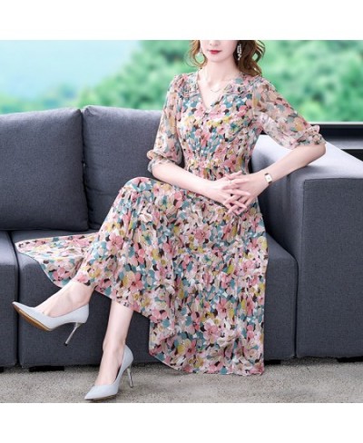 Beach Midi Floral Spring Summer Dress Women 2022 Tunics Fashion Elegant Bodycon Boho Party Chiffon Casual Prom Evening Dresse...