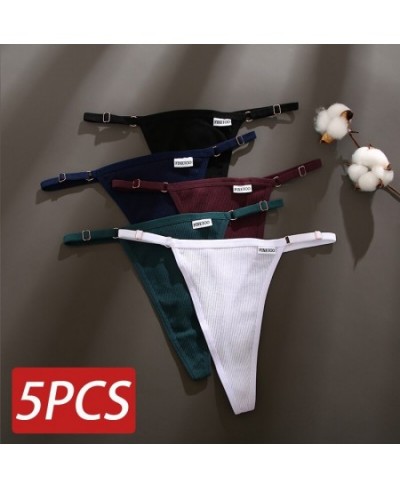 Adjustable Women's Panties Sexy Cotton Panties Solid Low Waist Seamless Thongs Female Underpants Women Lingerie 5pcs/set $14....