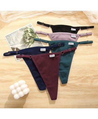 Adjustable Women's Panties Sexy Cotton Panties Solid Low Waist Seamless Thongs Female Underpants Women Lingerie 5pcs/set $14....