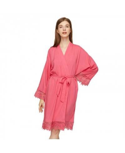 Bridesmaid Robes Bride Robes Rayon Cotton Lace Robes Kimono Bridal Robes Bride Women Wedding Robe Bathrobe Bride Sleepwear $4...