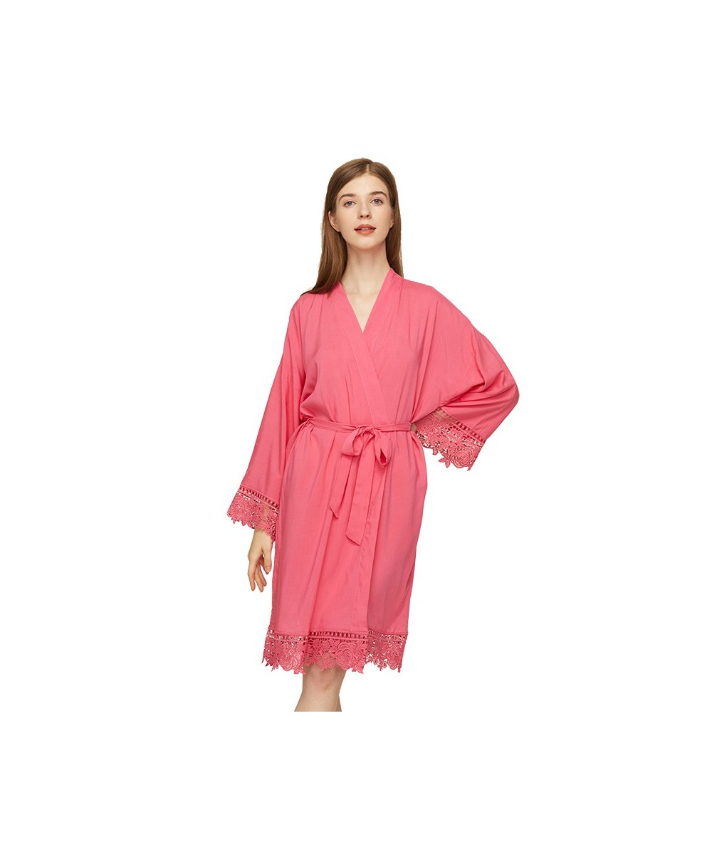 Bridesmaid Robes Bride Robes Rayon Cotton Lace Robes Kimono Bridal Robes Bride Women Wedding Robe Bathrobe Bride Sleepwear $4...