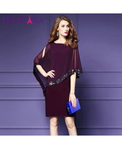 Women Luxury Sequined Dress Female Elegant Office Party Robe Femme Vintage Designer Chiffon Vestidos $49.07 - Dresses