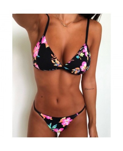 2023 Women Triangle Wrapped Leopard Swimsuit 2-piece Lace-up Bikini Set Ladies Sexy Halter Swimwear Pushup Brazilian Biquini ...