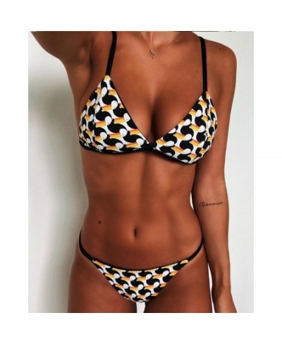 2023 Women Triangle Wrapped Leopard Swimsuit 2-piece Lace-up Bikini Set Ladies Sexy Halter Swimwear Pushup Brazilian Biquini ...