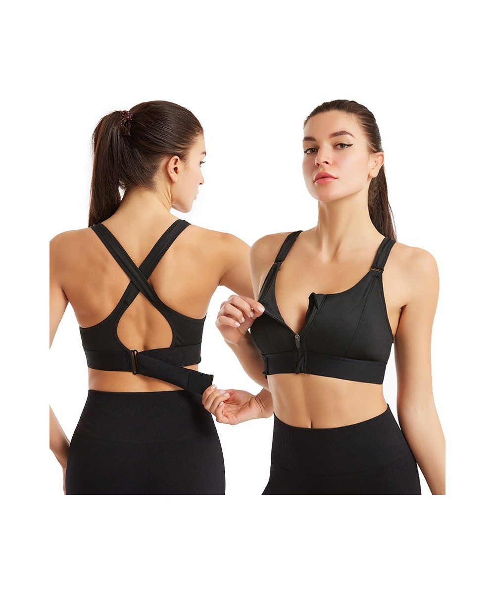 sports bras for women Adjustable front zipper shockproof unringed vest yoga sports cross beauty back underwear women $29.09 -...