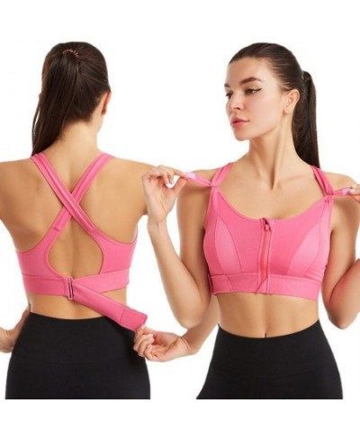 sports bras for women Adjustable front zipper shockproof unringed vest yoga sports cross beauty back underwear women $29.09 -...