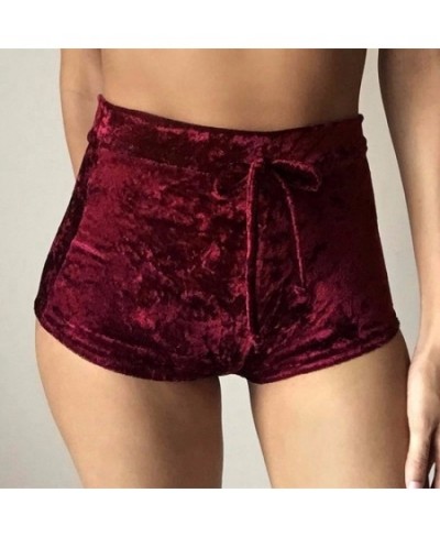 women solid black blue wine red Sexy Bodycon shorts lady stretched flannel Fitness short pants street Workout Mujer Pantalone...