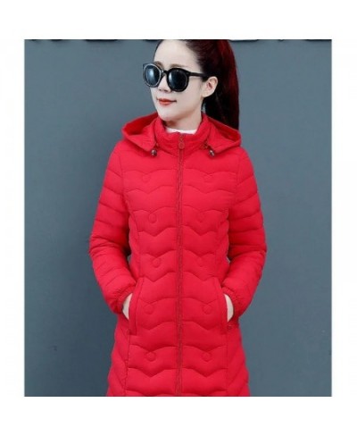 Parkas Women Hooded Winter Jacket 2022 Korean Thicke Down Cotton Clothes Middle-Aged Female Coat Mother Warm Long Outwear $43...