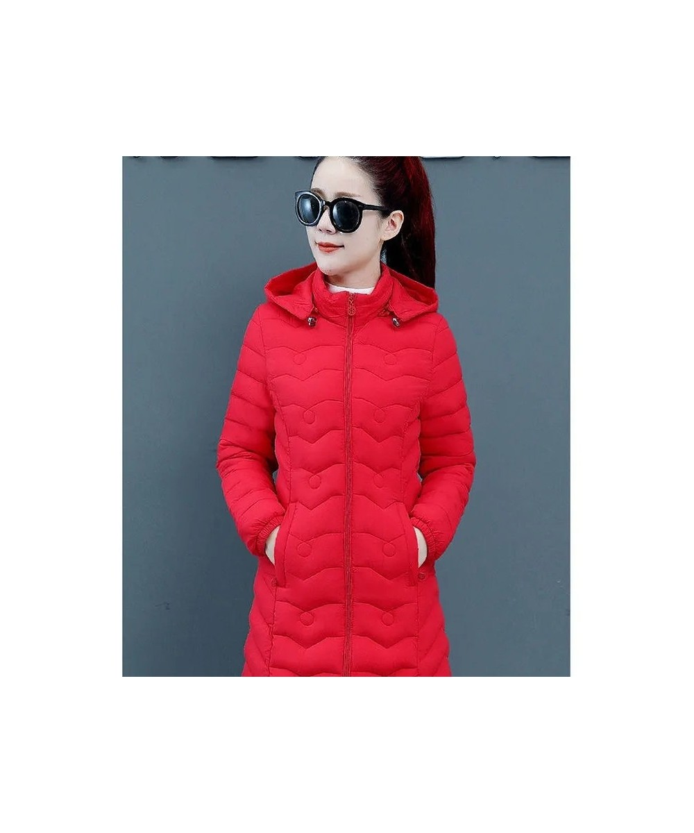 Parkas Women Hooded Winter Jacket 2022 Korean Thicke Down Cotton Clothes Middle-Aged Female Coat Mother Warm Long Outwear $43...