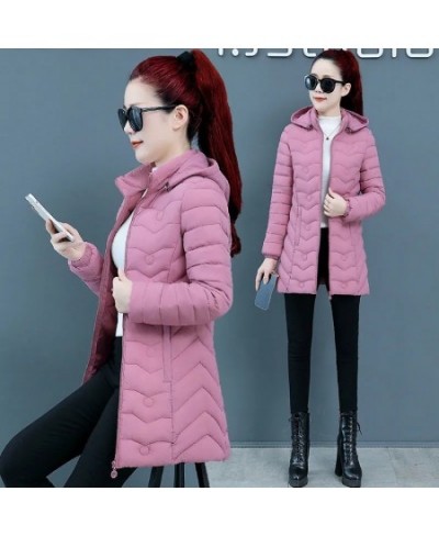 Parkas Women Hooded Winter Jacket 2022 Korean Thicke Down Cotton Clothes Middle-Aged Female Coat Mother Warm Long Outwear $43...