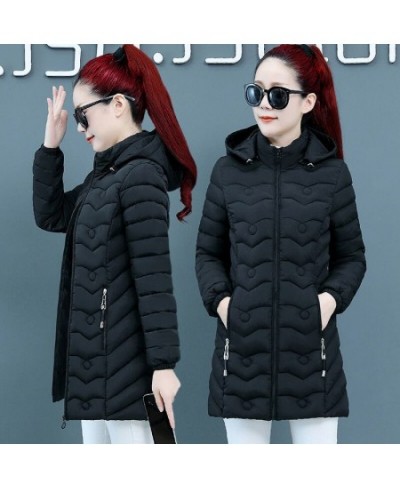 Parkas Women Hooded Winter Jacket 2022 Korean Thicke Down Cotton Clothes Middle-Aged Female Coat Mother Warm Long Outwear $43...