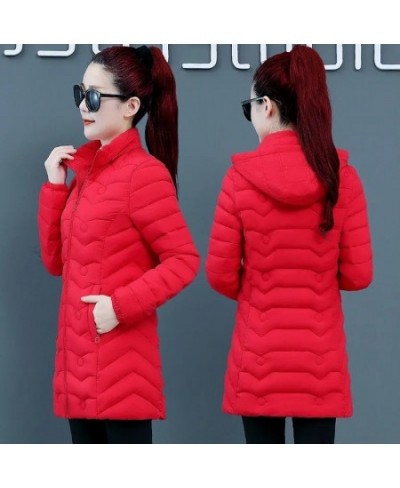 Parkas Women Hooded Winter Jacket 2022 Korean Thicke Down Cotton Clothes Middle-Aged Female Coat Mother Warm Long Outwear $43...