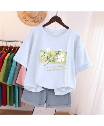 Plus Size T Shirt 100% Cotton L-5XL Tshirt Short Sleeve Women Top 2023 Summer Solid T Shirt O Neck Oversized T Shirts $38.63 ...