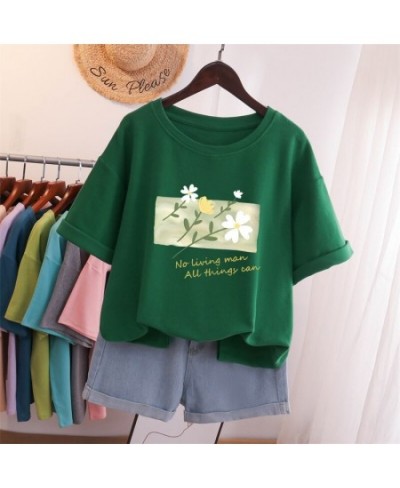 Plus Size T Shirt 100% Cotton L-5XL Tshirt Short Sleeve Women Top 2023 Summer Solid T Shirt O Neck Oversized T Shirts $38.63 ...