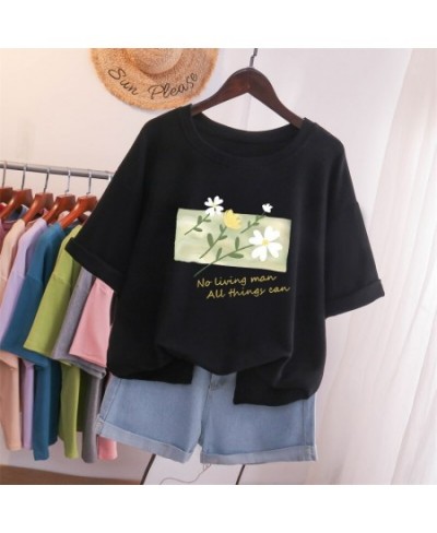 Plus Size T Shirt 100% Cotton L-5XL Tshirt Short Sleeve Women Top 2023 Summer Solid T Shirt O Neck Oversized T Shirts $38.63 ...