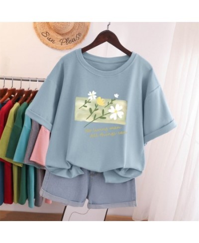 Plus Size T Shirt 100% Cotton L-5XL Tshirt Short Sleeve Women Top 2023 Summer Solid T Shirt O Neck Oversized T Shirts $38.63 ...