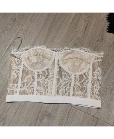 2023 Summer Sexy Backless Cropped Top For Women Chic Fashion Slim Short Lace Tube Top Strapless Zipper Tanks Camisole Female ...