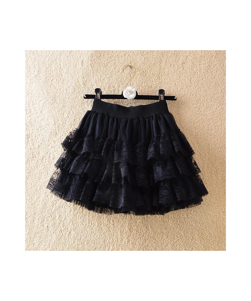 Elastic Gothic Lace Tutu Skirt Women Black Mesh Detail Petticoat Sexy Mini Tulle Skirts Party Club Wear Dancer $34.38 - Skirts