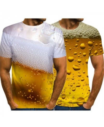 Beer 3D Printed T Shirt Men Funny Novelty T-shirt O-neck Short Sleeve Tops 2023 Summer Unisex Fashion Street Outfit Clothing ...