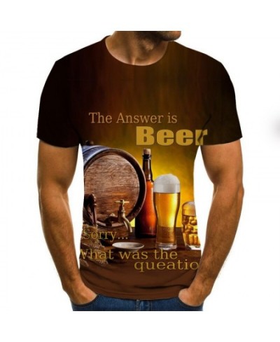 Beer 3D Printed T Shirt Men Funny Novelty T-shirt O-neck Short Sleeve Tops 2023 Summer Unisex Fashion Street Outfit Clothing ...