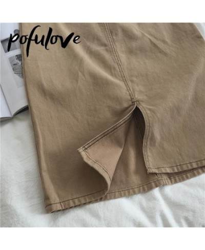 Demin Skirt Women Skirts 4XL Midi Long Jeans Skirt A Line Brown Vintage Korean Fashion Mujer Faldas Summer Clothes New $38.75...