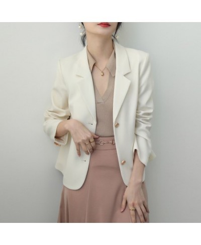 Women's Single-Breasted Long Sleeve Slim Blazer High Quality Stylish Notched Collar Ladies Casual Coat Female Office Clothing...