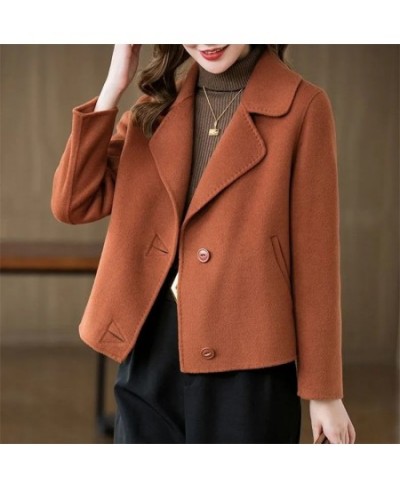 Fashion Design Short Women's Woolen Coat 2022 Spring Autumn New Korean Double Sided Woolen Jacket Casual Outerwear Tops Femal...