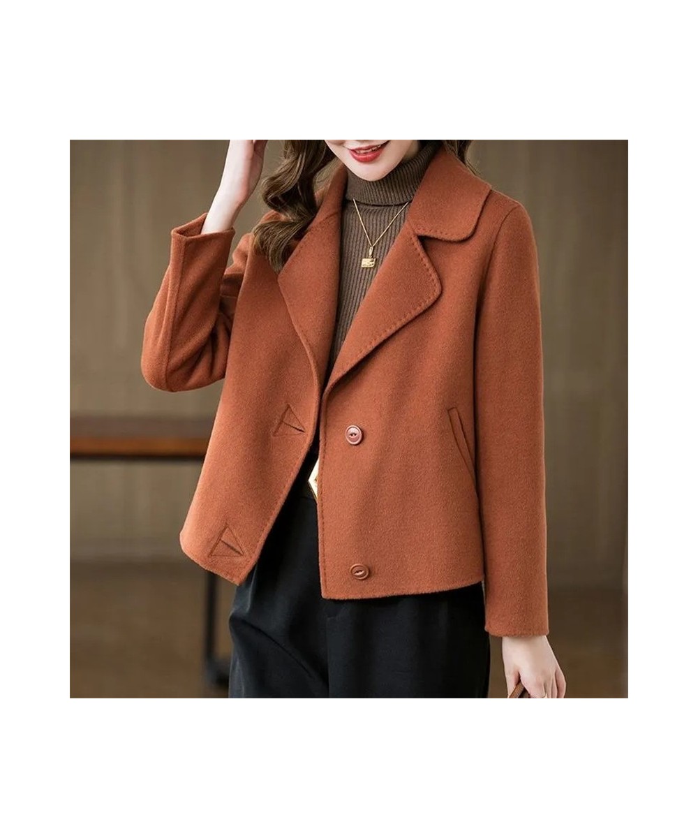 Fashion Design Short Women's Woolen Coat 2022 Spring Autumn New Korean Double Sided Woolen Jacket Casual Outerwear Tops Femal...