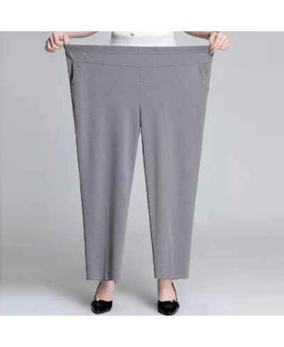 7XL 8XL Mother's Pants Looes Middle-aged Women's Spring Trousers Grandmother Summer Thin Ankle-Length Pants Middle-aged Femal...