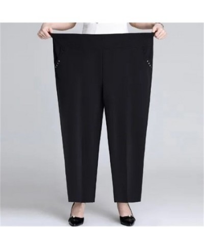 7XL 8XL Mother's Pants Looes Middle-aged Women's Spring Trousers Grandmother Summer Thin Ankle-Length Pants Middle-aged Femal...