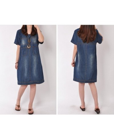 Beach Elegant Women Clothing 2023 Spring Office Jeans Dress Summer Short Sleeve Denim Dresses For Women ukraine tunique femme...