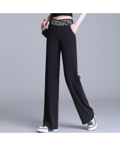 Women Wide Leg Pants Oversized 2023 Korean Fashion Clothing Sexy Bottoms Elegant High Waist Loose Y2k Black White Trousers XX...