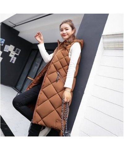 Women's Sleeveless Vest Long Down Jacket Solid Korea Hooded Padded Vests Loose Females 2022 Ladies Fashion Casual Winter Coat...