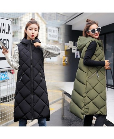 Women's Sleeveless Vest Long Down Jacket Solid Korea Hooded Padded Vests Loose Females 2022 Ladies Fashion Casual Winter Coat...