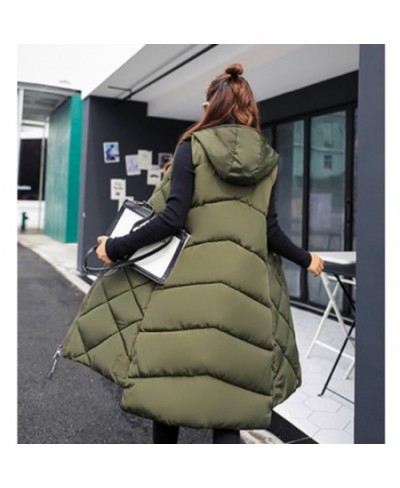 Women's Sleeveless Vest Long Down Jacket Solid Korea Hooded Padded Vests Loose Females 2022 Ladies Fashion Casual Winter Coat...