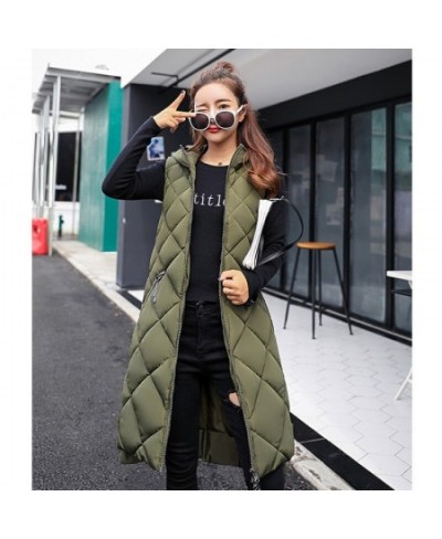 Women's Sleeveless Vest Long Down Jacket Solid Korea Hooded Padded Vests Loose Females 2022 Ladies Fashion Casual Winter Coat...