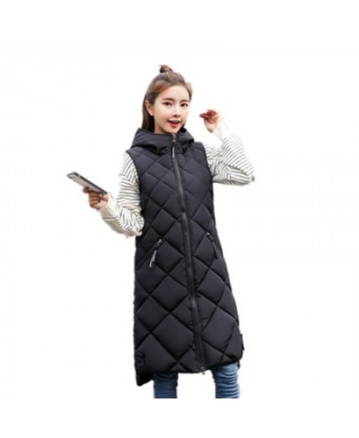 Women's Sleeveless Vest Long Down Jacket Solid Korea Hooded Padded Vests Loose Females 2022 Ladies Fashion Casual Winter Coat...