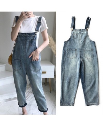 New Women Denim Blue Overalls Jumpsuit Rompers With Pocket Lady Overall Fashion Female Pants Jumpsuit Jeans With Pockets 1 Pc...