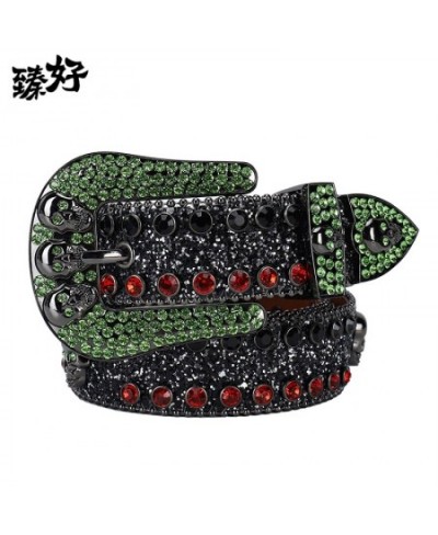 Western Rhinestone Belt Skull Belt Ceinture Femme Ceinture Homme Crystal Studded Luxury Pin Buckle Belt Cinto De Strass Jeans...