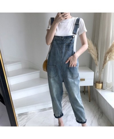 New Women Denim Blue Overalls Jumpsuit Rompers With Pocket Lady Overall Fashion Female Pants Jumpsuit Jeans With Pockets 1 Pc...