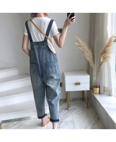 New Women Denim Blue Overalls Jumpsuit Rompers With Pocket Lady Overall Fashion Female Pants Jumpsuit Jeans With Pockets 1 Pc...