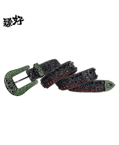 Western Rhinestone Belt Skull Belt Ceinture Femme Ceinture Homme Crystal Studded Luxury Pin Buckle Belt Cinto De Strass Jeans...