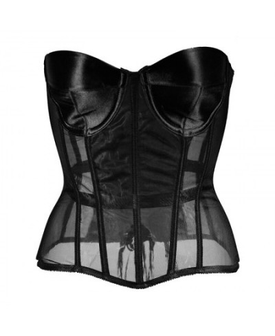 Women Waist Trainer Cincher Girdles Sexy Black Mesh Corset Goth Vintage Slim Body Belts Streetwear See Through Corset $56.20 ...