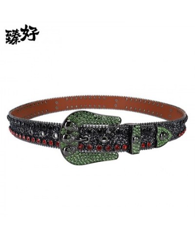 Western Rhinestone Belt Skull Belt Ceinture Femme Ceinture Homme Crystal Studded Luxury Pin Buckle Belt Cinto De Strass Jeans...