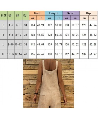 Summer Casual Women Jumpsuit Loose Cotton and Linen Baggy Trousers Jumpsuits Lady Sleeveless Strap Rompers with Pockets Solid...