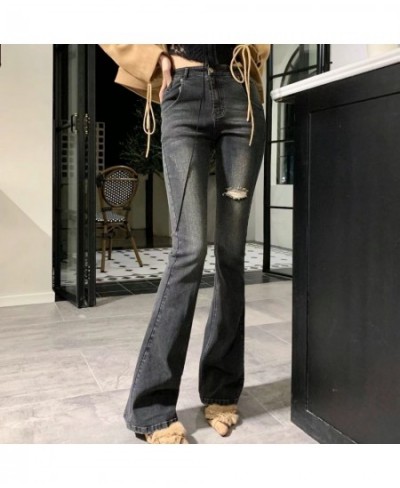 High Waist Hole Flare Jeans Female Spring Summer 2023 New Slim Fit Slim Stretch Fashion Flare Trousers Skinny Jeans Women $87...