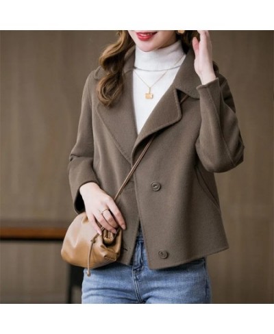 Fashion Design Short Women's Woolen Coat 2022 Spring Autumn New Korean Double Sided Woolen Jacket Casual Outerwear Tops Femal...